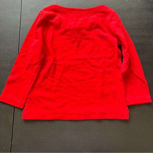 J Crew Crewcuts Floral Embellished Collar Cotton Long Sleeve Red Top Size 6/7 - Picture 6 of 8